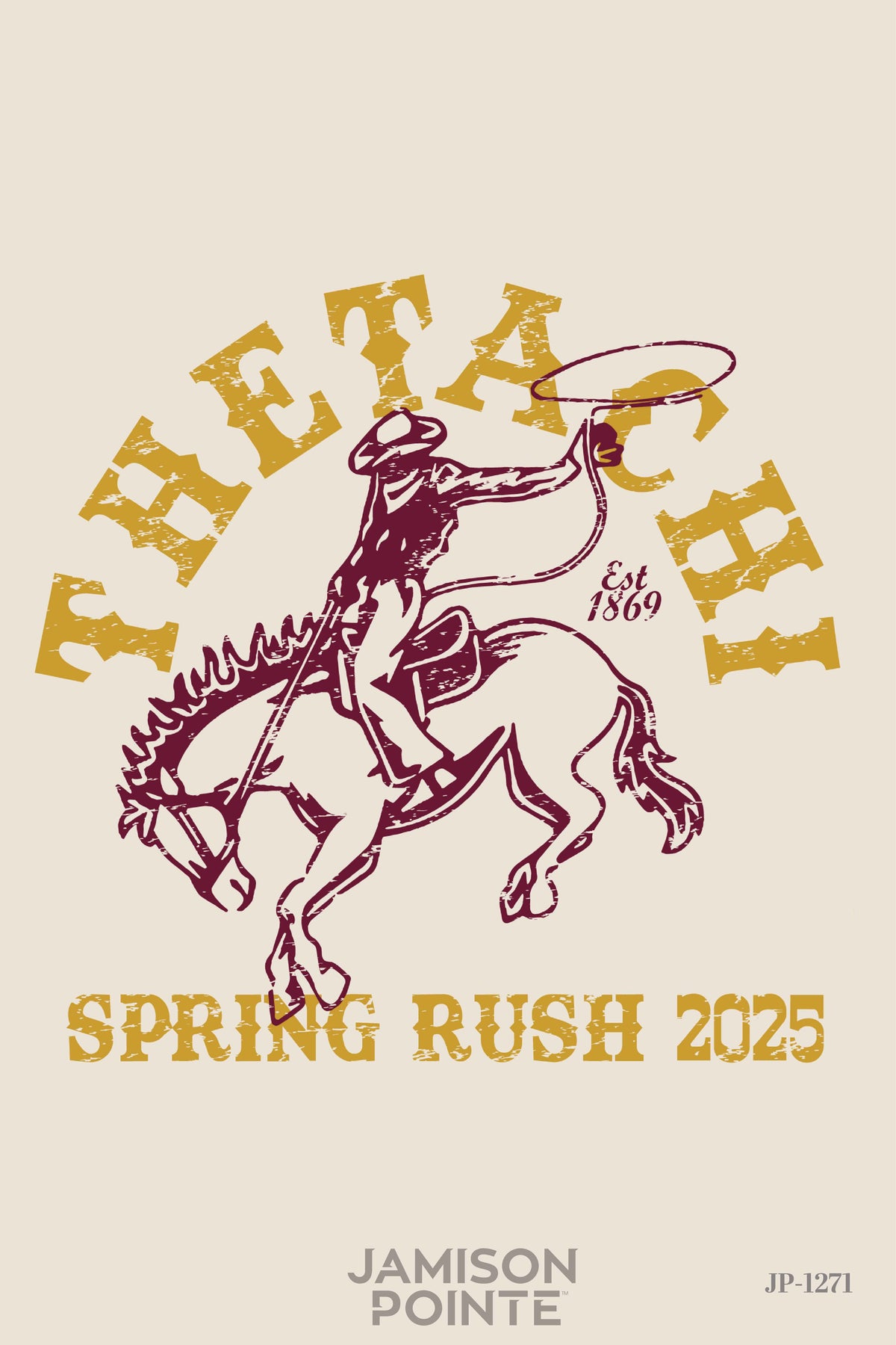 Theta Chi Roping Cowboy Spring Rush Tee