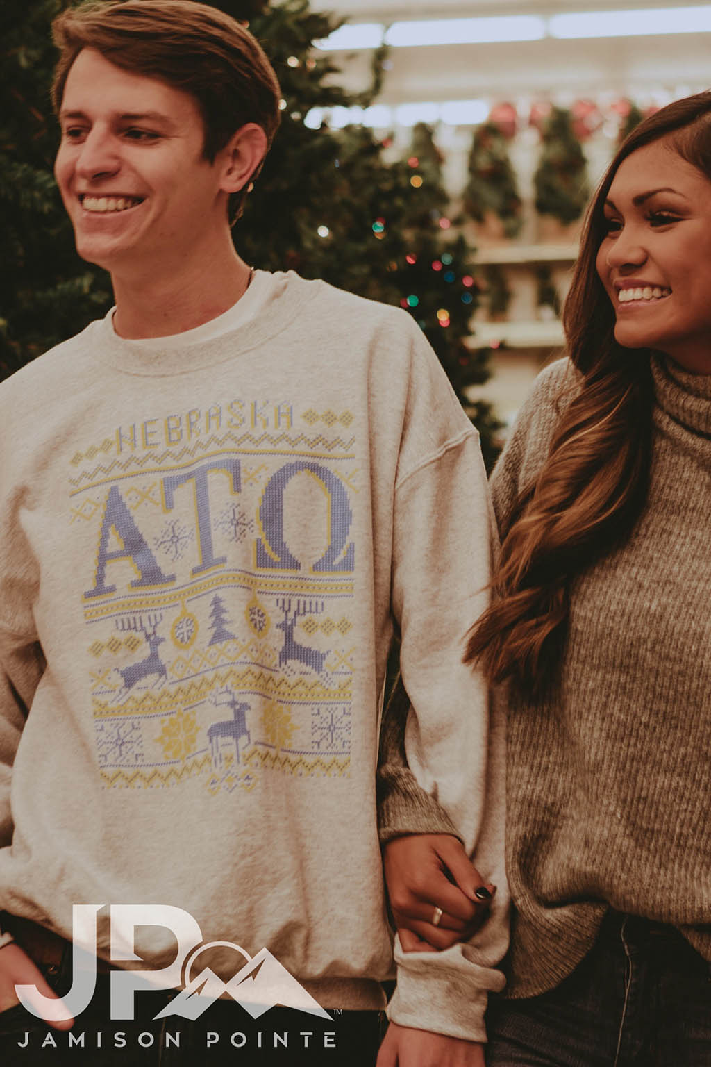 Alpha Tau Omega Christmas Fraternity Sweatshirt Jamison Pointe