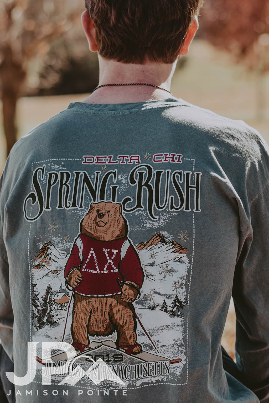 Delta Chi Spring Rush Ski Bear Custom Frat Shirt